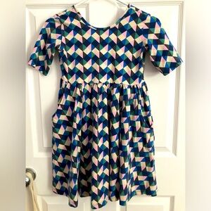 Hanna Andersson 10 geometric skater dress